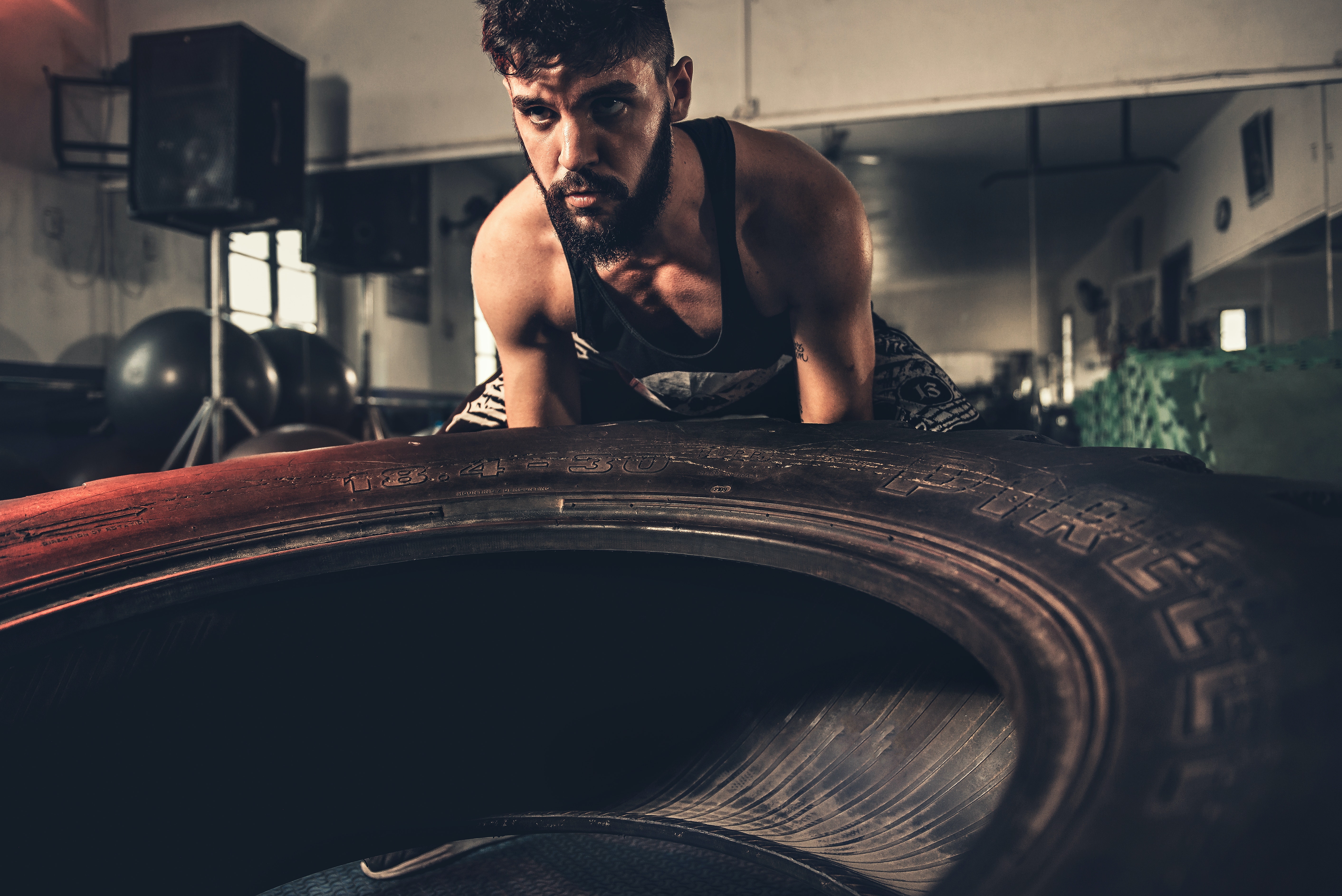 Man with Tire